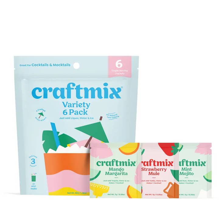 Craftmix - Wholesale Drink Mix - Variety 6 Pack Cocktail Mixers-12 Unit Pre-Filled Clip Strip1