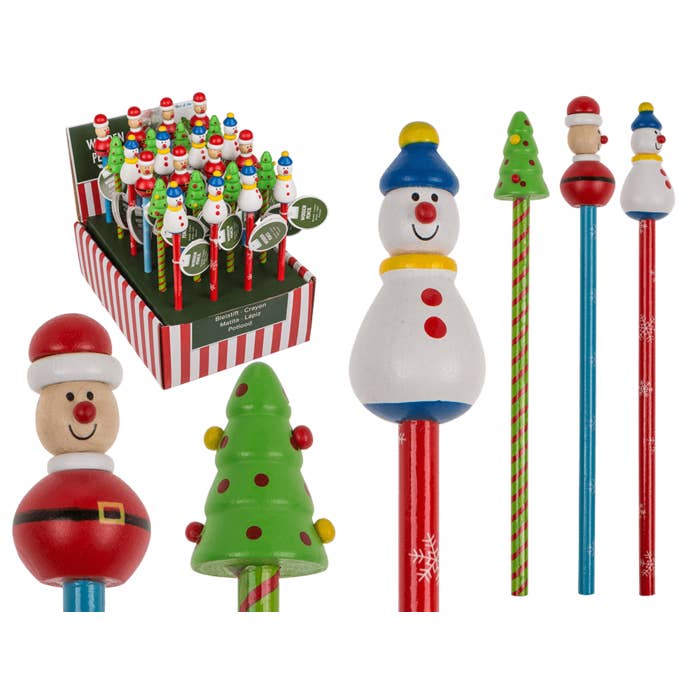 Wooden Pencil, Christmas, approx. 2,2 x 21 cm, for wholesale by Out of the blue KG