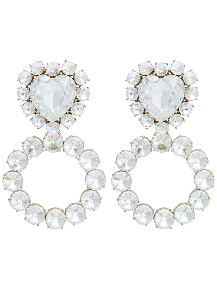 Queen of Hearts Diamond Crystal Earrings for wholesale by Ninon