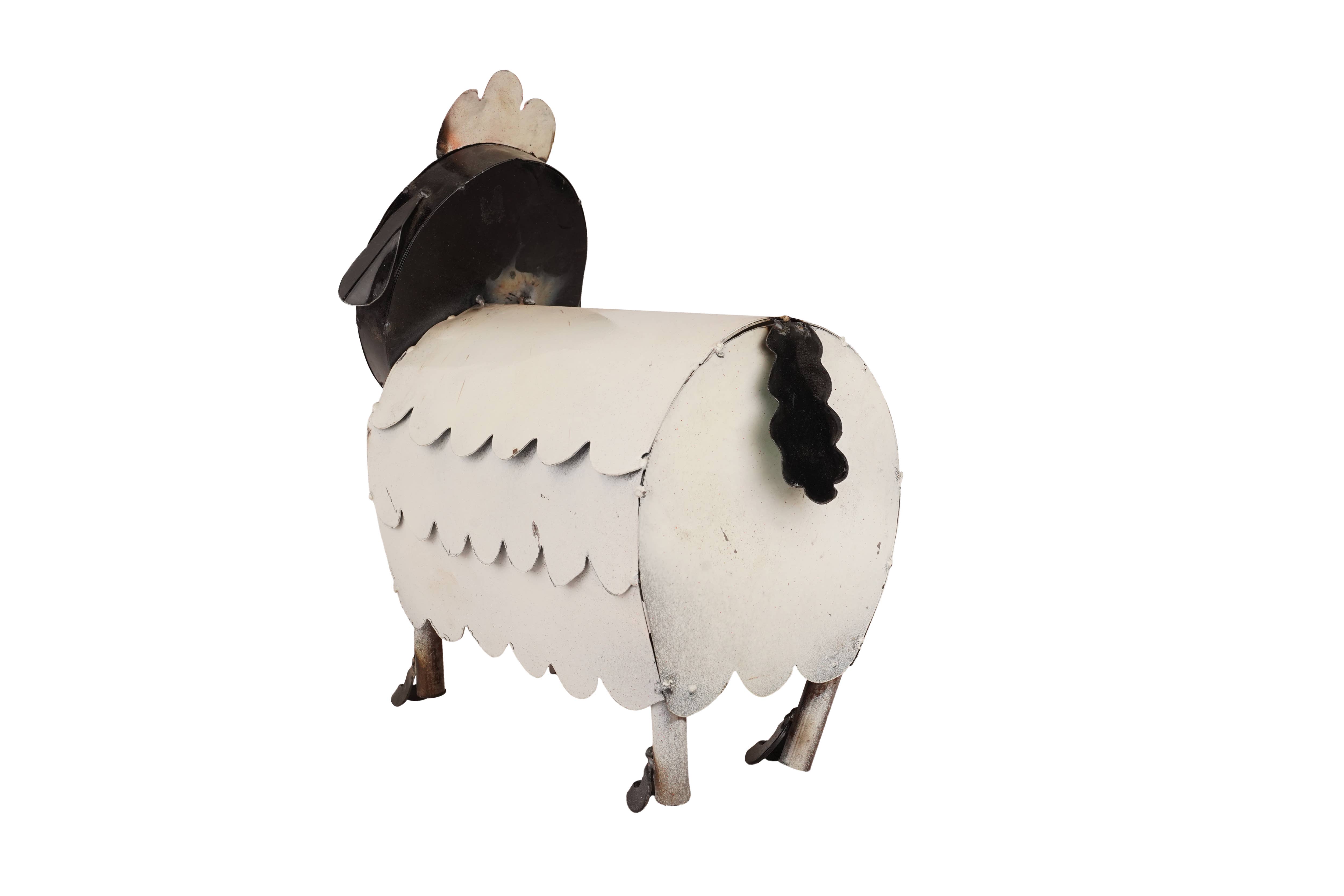 My Amigos Imports – wholesale Utomhusdekor – Farmhouse Metal Sheep-Garden Art-svartvitt får3