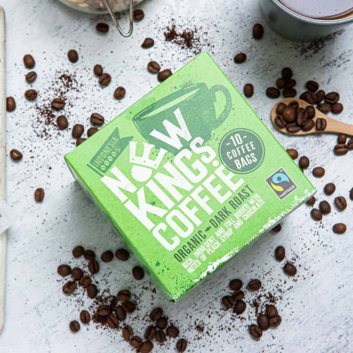 Dark Roast Coffee Bags - Organic and Fairtrade for wholesale by New Kings Coffee