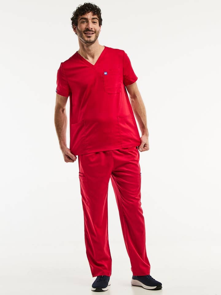 LUCA - Tenue médicale - Homme - Rouge for wholesale by AELIN