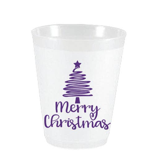 Sassy Cups - Wholesale Disposable Cup - Merry Christmas Squiggle Tree FF2