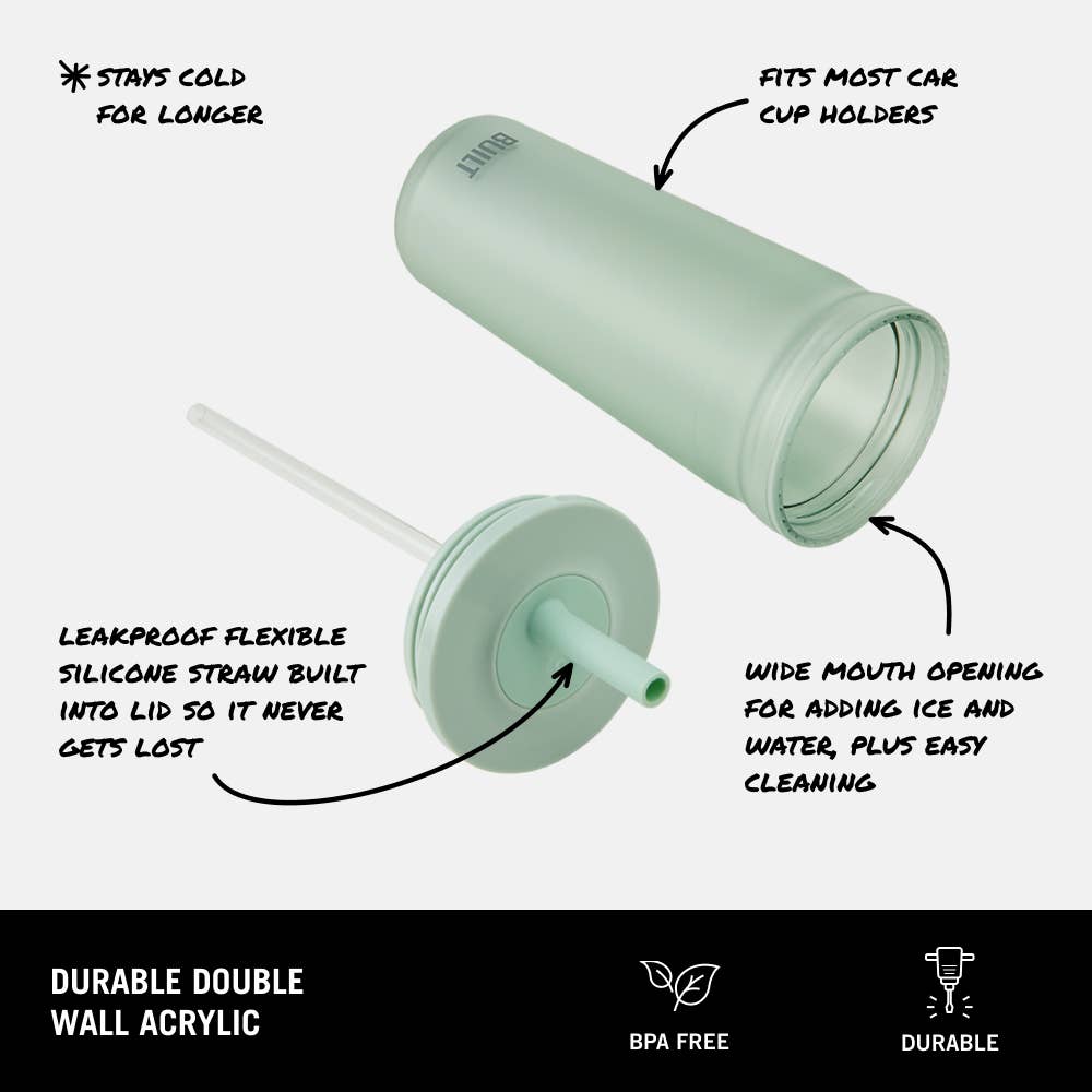 Built NY - Wholesale Insulated Mug/Tumbler - 20oz Mint Straw Seal Bedford Tumbler4