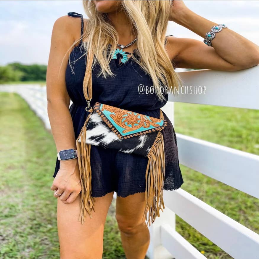  Women Fashion Fringe Crossbody Bags Vegan Suede Hippie Tassel  Hobo Shoulder Purse Bohemian Handbags (Blue) : Clothing, Shoes & Jewelry