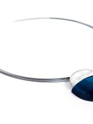 Pendente Lente Galalite Azul por atacado de GALERIE WENGE