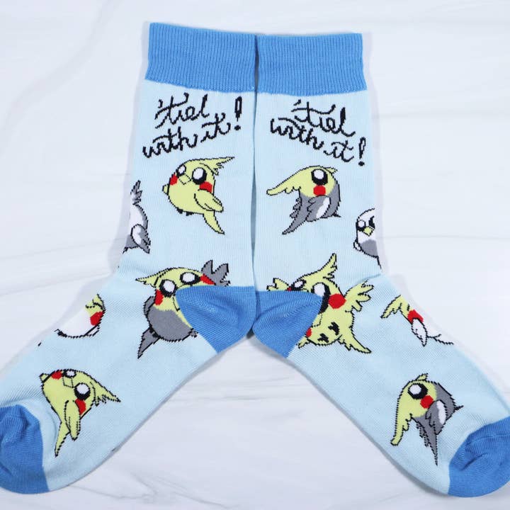 'Tiel With It Cockatiel Bird Sock for wholesale by Emii Creations
