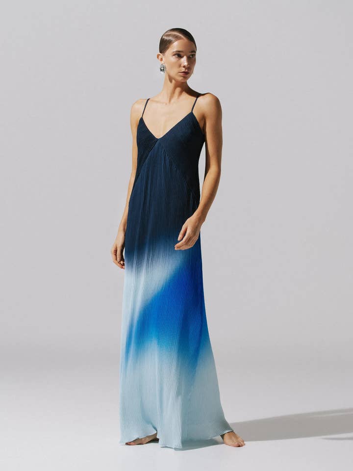 Plie Maxi Dress Blue Marine for wholesale by Baobab