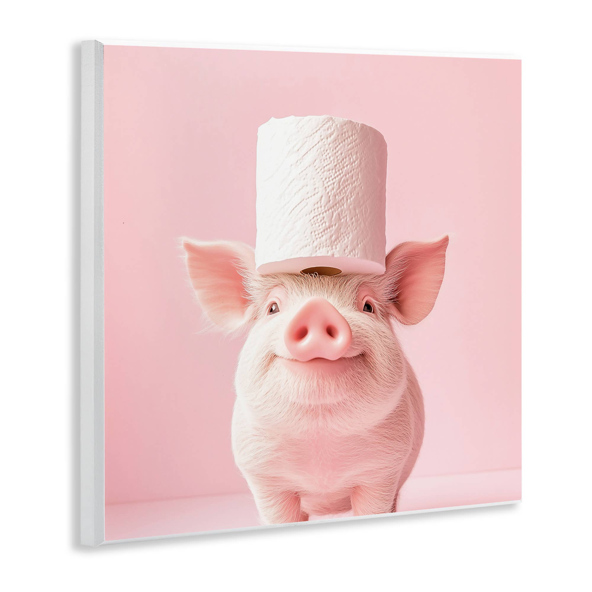 Stupell Industries - Wholesale Wall Sign - Silly Piggy Pink Toilet Paper - Unframed Wall Art3