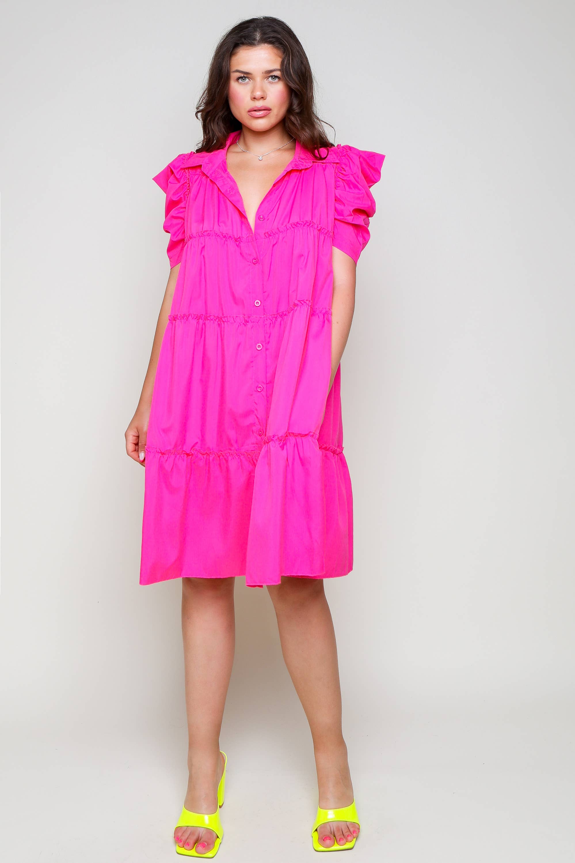 Flarix - Wholesale Dress - Women's - puff sleeve bobydoll mini dress12