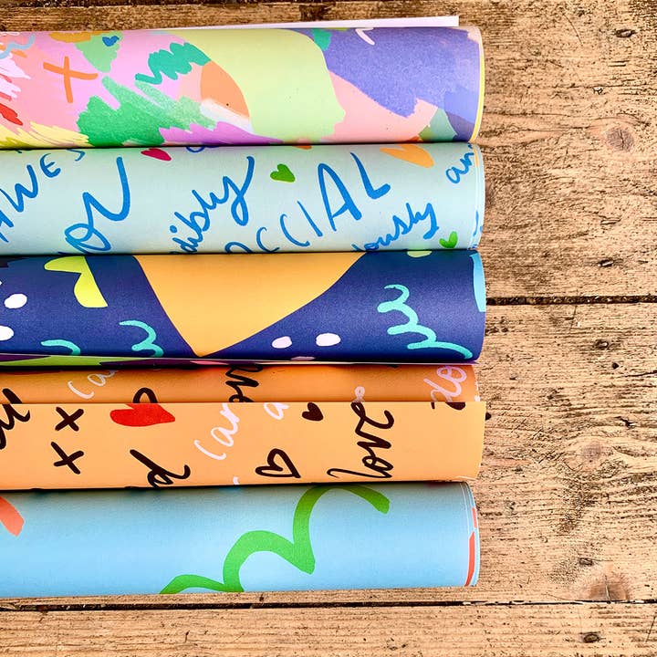 Eco Friendly Gift Wrap: flat or folded sheets for wholesale by Nicola Rowlands