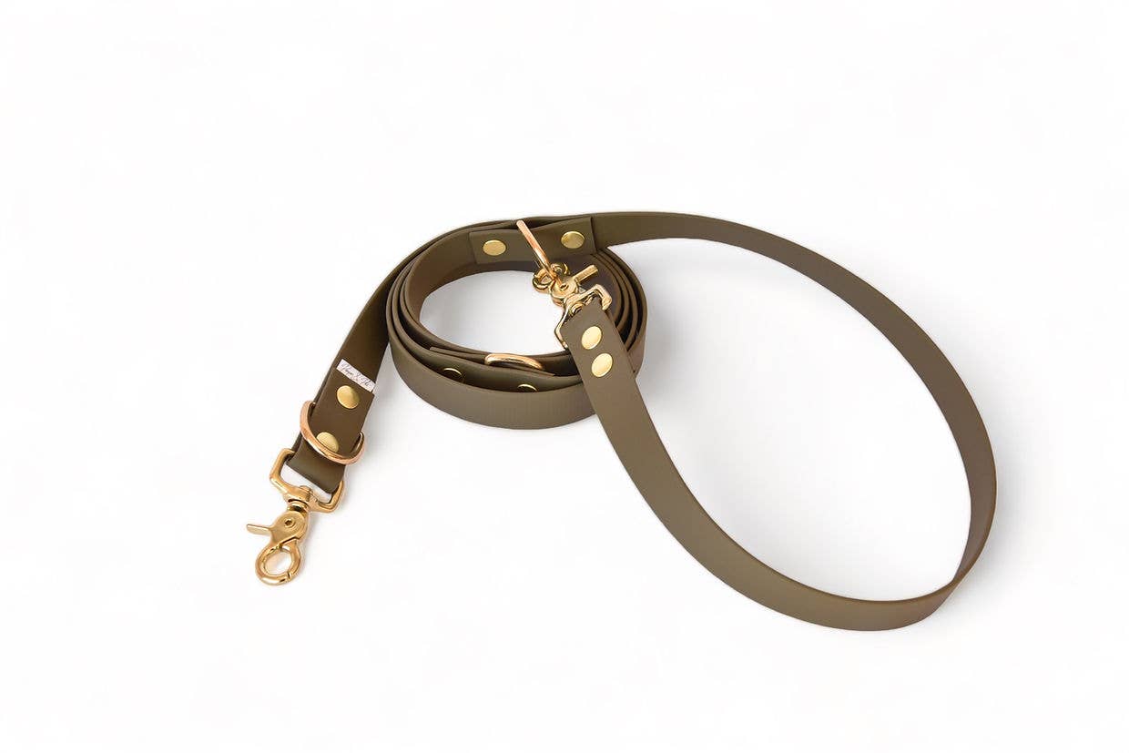 Pompon & Pets - Wholesale Pet Leash - Dog - Olive Multi-Position Leash - Biothane1