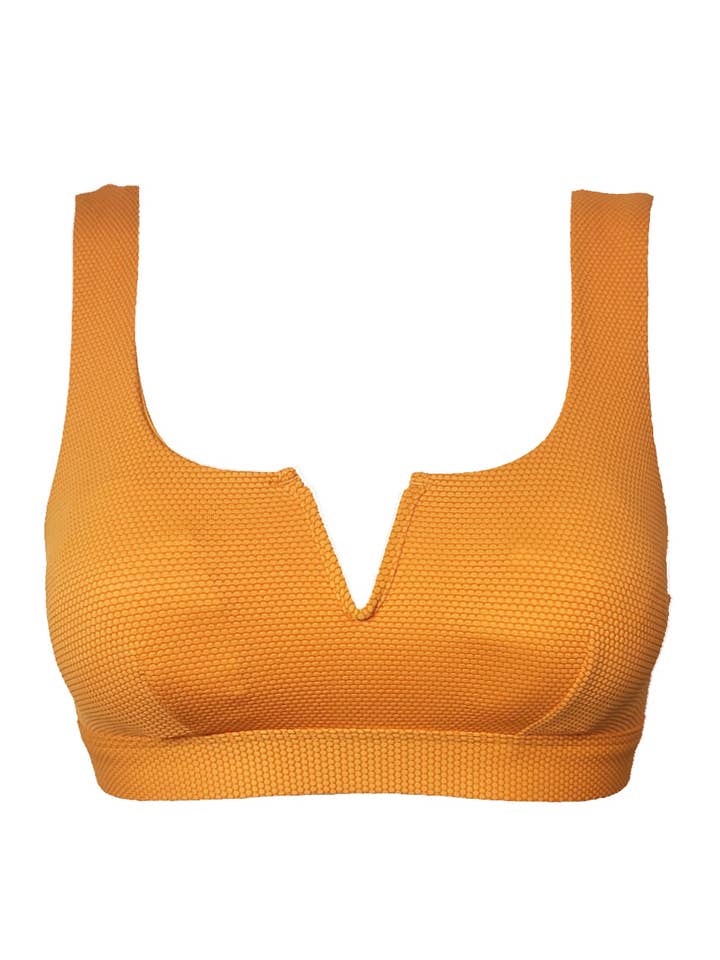 NHP International - Wholesale Two Piece Swimsuit - Women's - Orange textured preformed bikini sets for women3