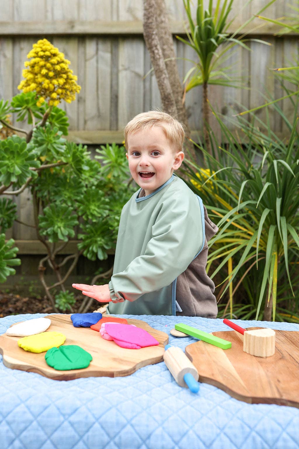 Tilda & Moo - Wholesale Bib - Baby - Pistachio Cream | Smock Bib3