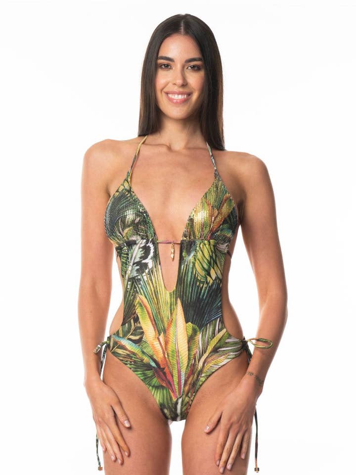 Trikini Cuerdas Colgante Oro Lentejuelas Tropical para venta al por mayor de ACQUADICOCCO