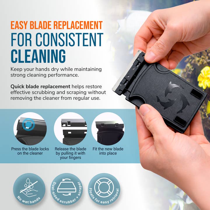 Flipper Aquarium Products - Wholesale Pet Grooming Aid - Dog - Flipper Cleaner Max Stainless Steel Replacement Blades - 2Pk4