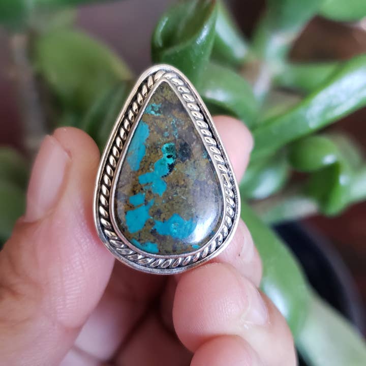 Bague en argent sterling 925 avec azurite pour la vente par GTG Gems Corp