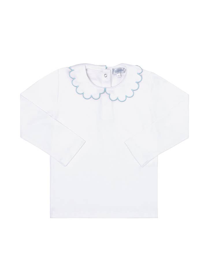 Nella Scallops Long Sleeve Tee for wholesale by Nellapima