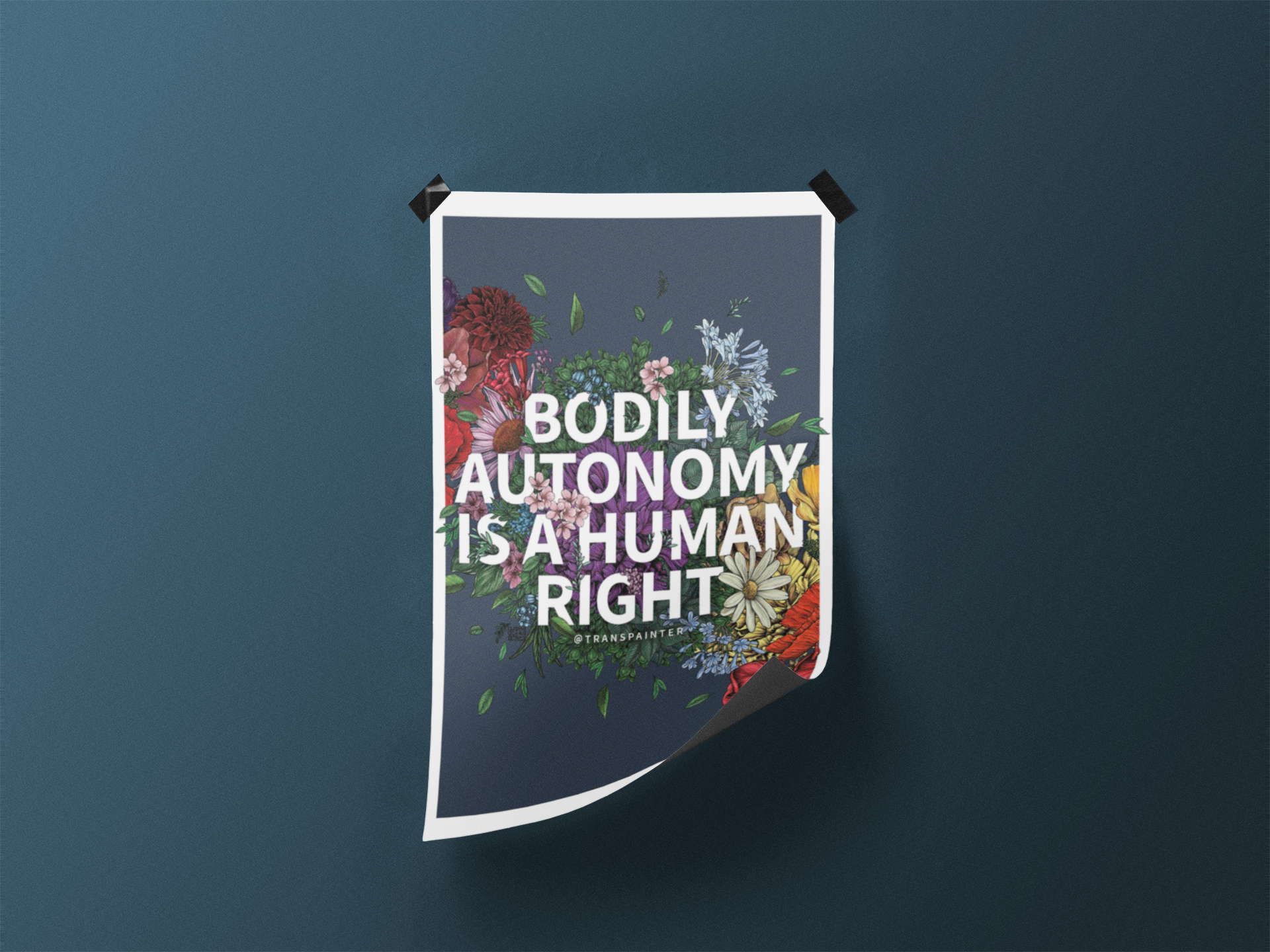 Transpainter - Wholesale Art Print - Bodily Autonomy is a Human Right Poster | Botanical Art5