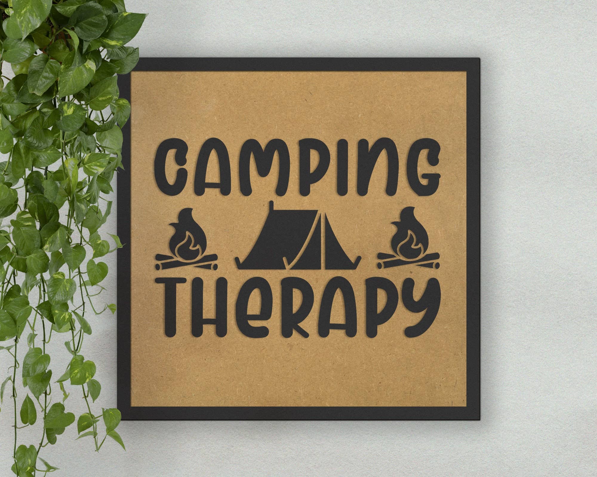 Mekanu – Engroshandel Skilt – Camping terapi - Lasergraveret træ væg kunst RV Decor5