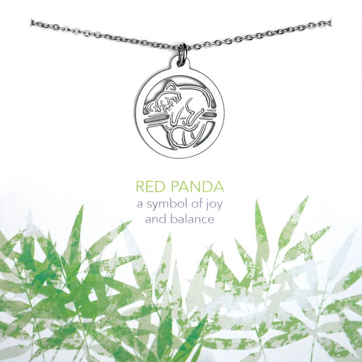 Red Panda Necklace (Etched) for wholesale by Melissa Lew