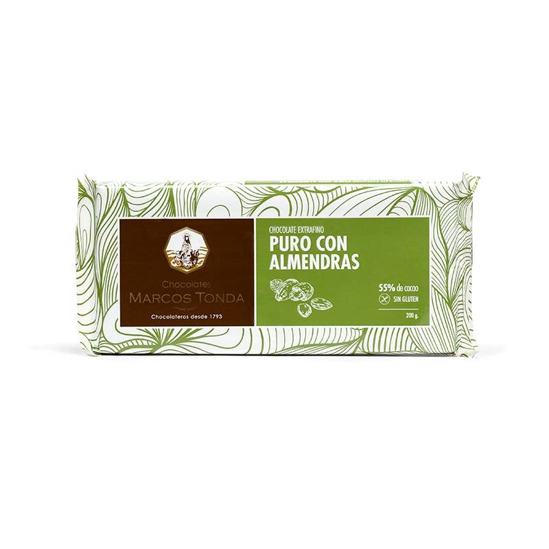 Chocolates Marcos Tonda - Wholesale Chocolate Bar - Pure Extra Fine Chocolate with Almonds 200g0