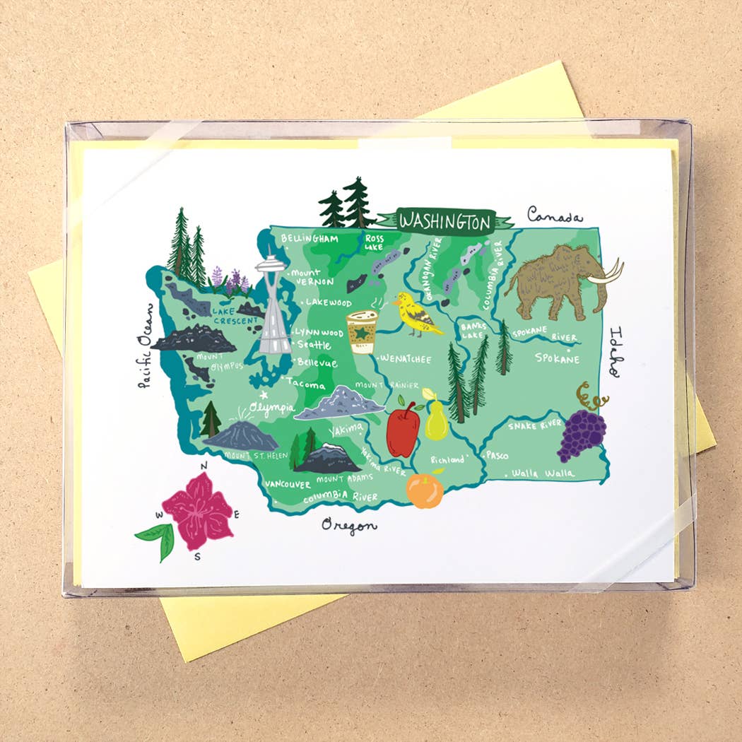 Allport Editions - Wholesale Briefpapier/indexkaartenset - Hallo USA Boxed Card-serie - ALLE 50 STATEN HIER!46