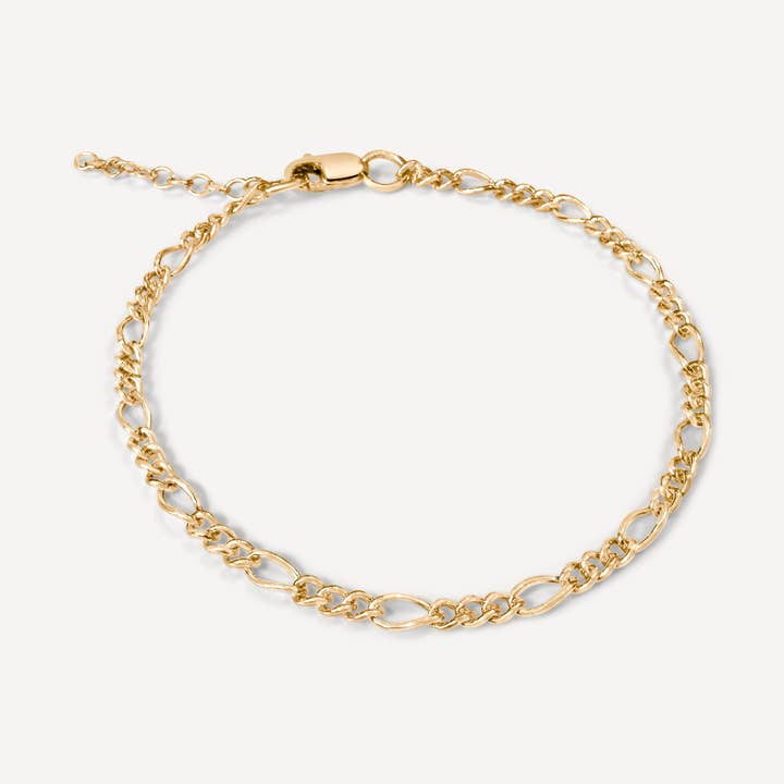Bracelet Figaro | Plaqué or pour la vente par Sheena Marshall Jewelry