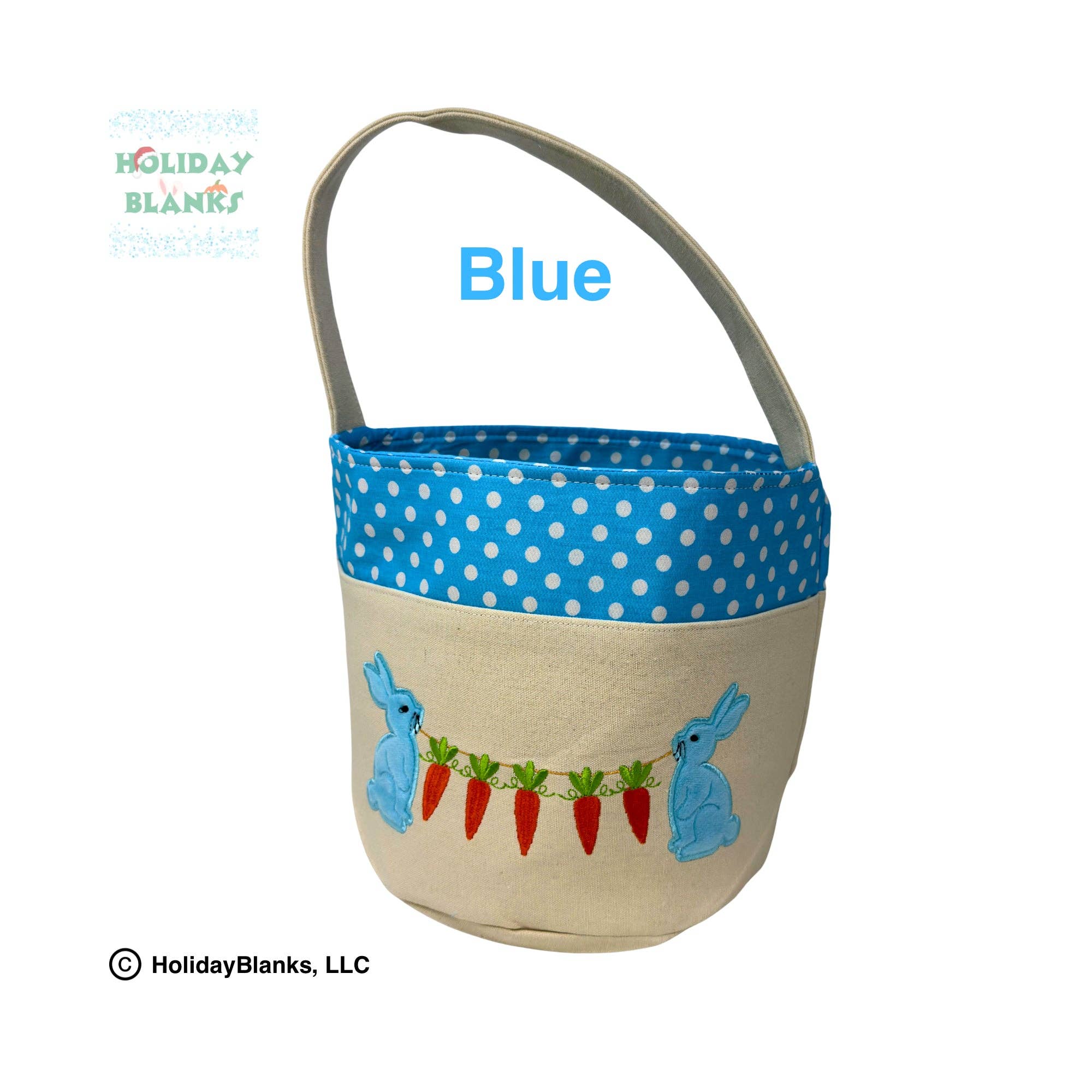 Holiday Blanks - Wholesale Basket - Kids & Baby - Easter Bunny and Carrot Applique Basket Embroidery Blank0