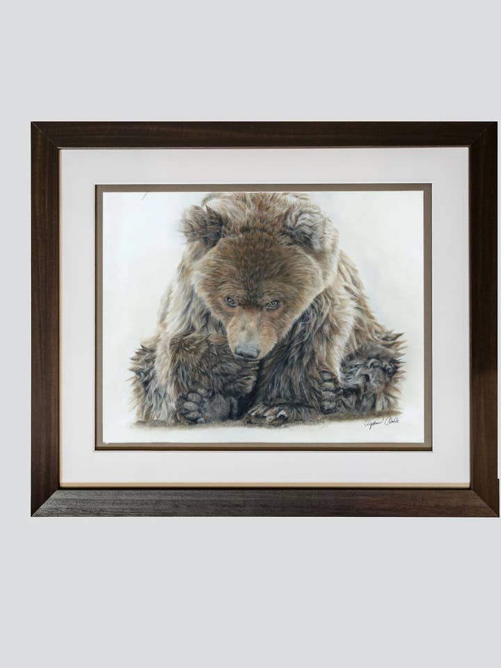 Grizzly Bear Fine Art Giclée Print for wholesale by Crystal Clarke Animal Art