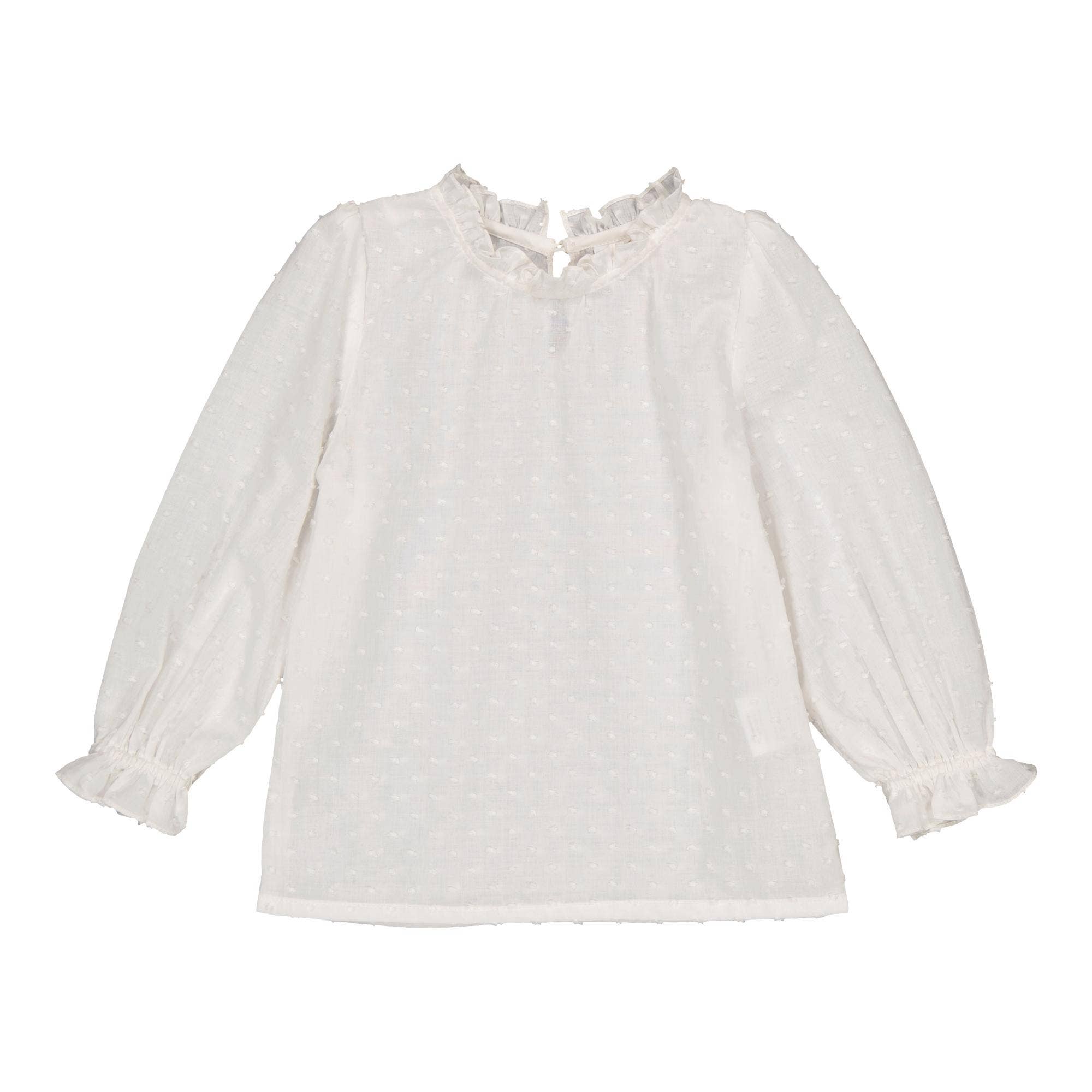 Lolita, Girl Blouse, In Off White Plumetis for wholesale on Faire0