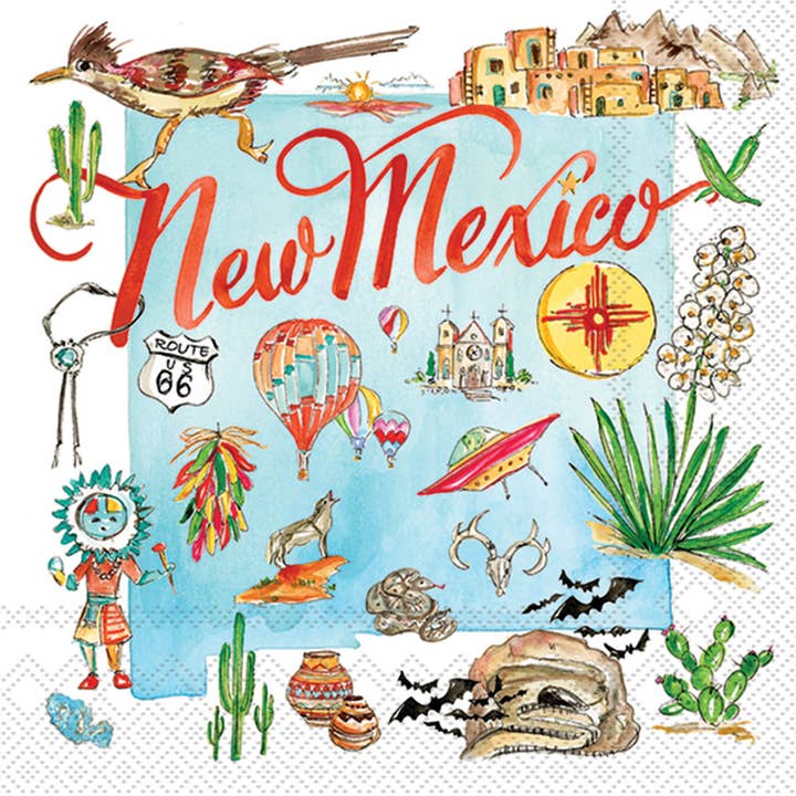 Paper Cocktail Napkins NM State Collection New Mexico for wholesale by Boston International