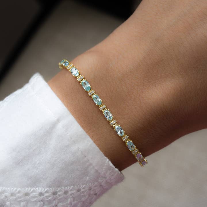 Sami Jewels - Wholesale Tennis Bracelet - Aquamarine Tennis Bracelet