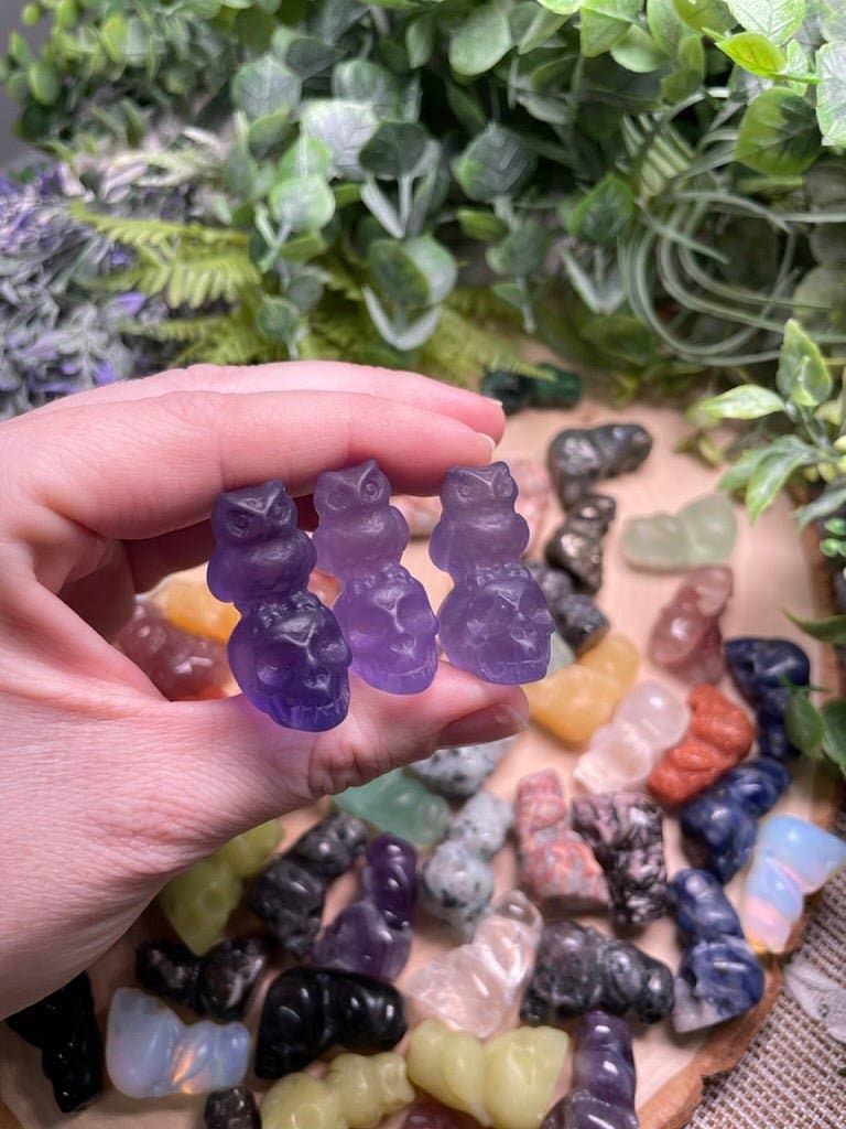 Copper Ashes - Wholesale Spiritual Stone/Crystal - Crystal Skull with Owl2