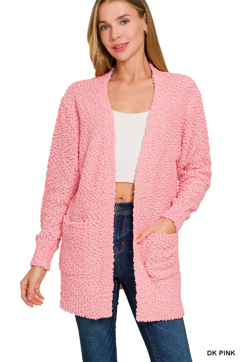 42POPS - Wholesale Cardigan - Women's - Popcorn Sweater Cardigan w/ Pockets20