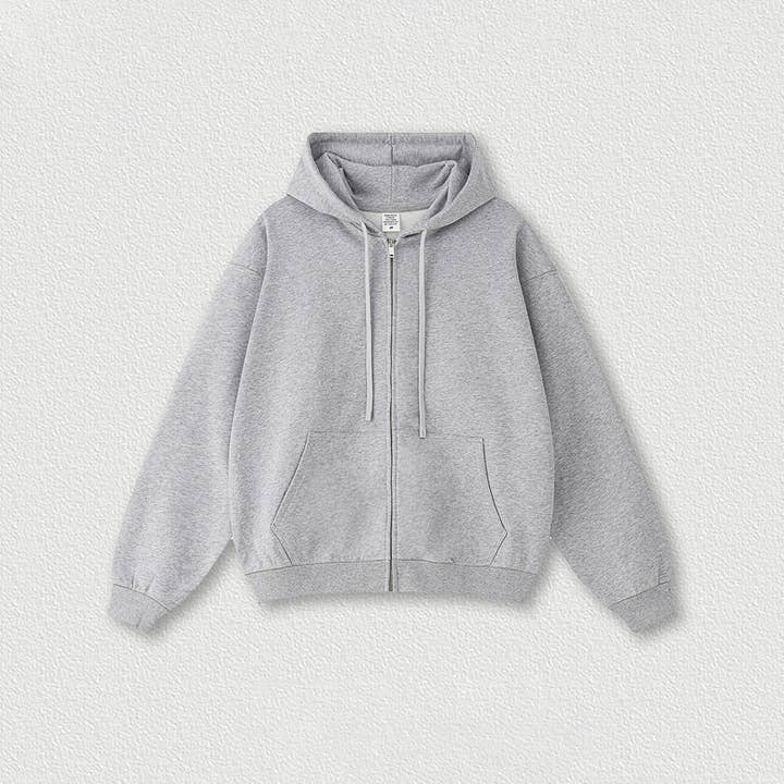 Sodalemon – wholesale Hoodie - Unisex – Överdimensionerad Terry Fleece Zip Hoodie Mysig Unisex Loungejacka2