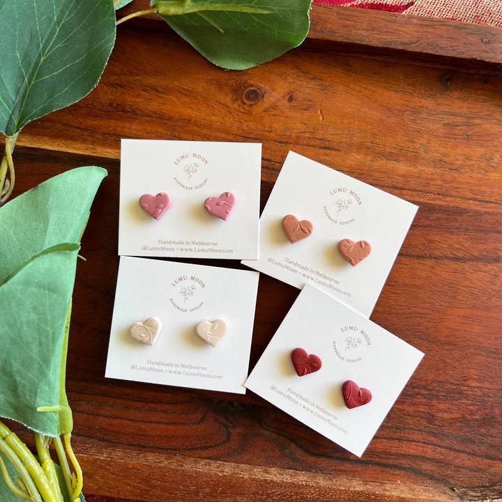 Oorknopjes hartje voor wholesale door Lumu Moon Handmade Designs