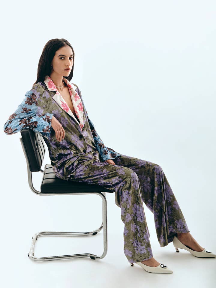 VESTE EN VELOURS PATCHWORK pour la vente par Brand U