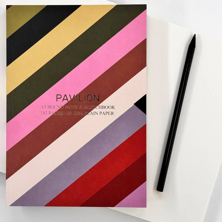 Festival Striped A5 Buckram Embossed Foiled Notebook Sketch for wholesale by Pavilion