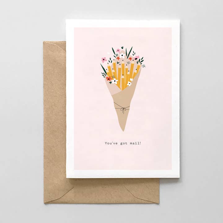 Spaghetti & Meatballs - Wholesale Love Card - You've Got Mail - Bouquet of Freshly Sharpened Pencils0