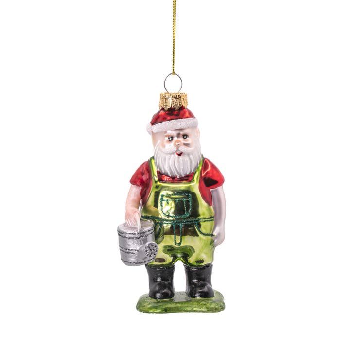 Santa Gardening Shaped Bauble for wholesale by Sass and Belle