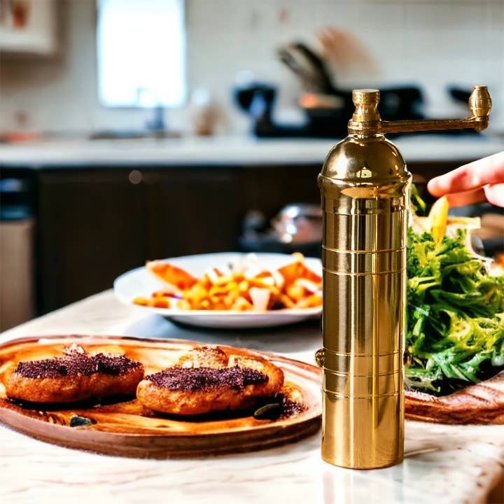 Rune-Jakobsen Design - Wholesale Pepper Mill - The original 'Small Brass Mill'Â Â - 7" pepper grinder