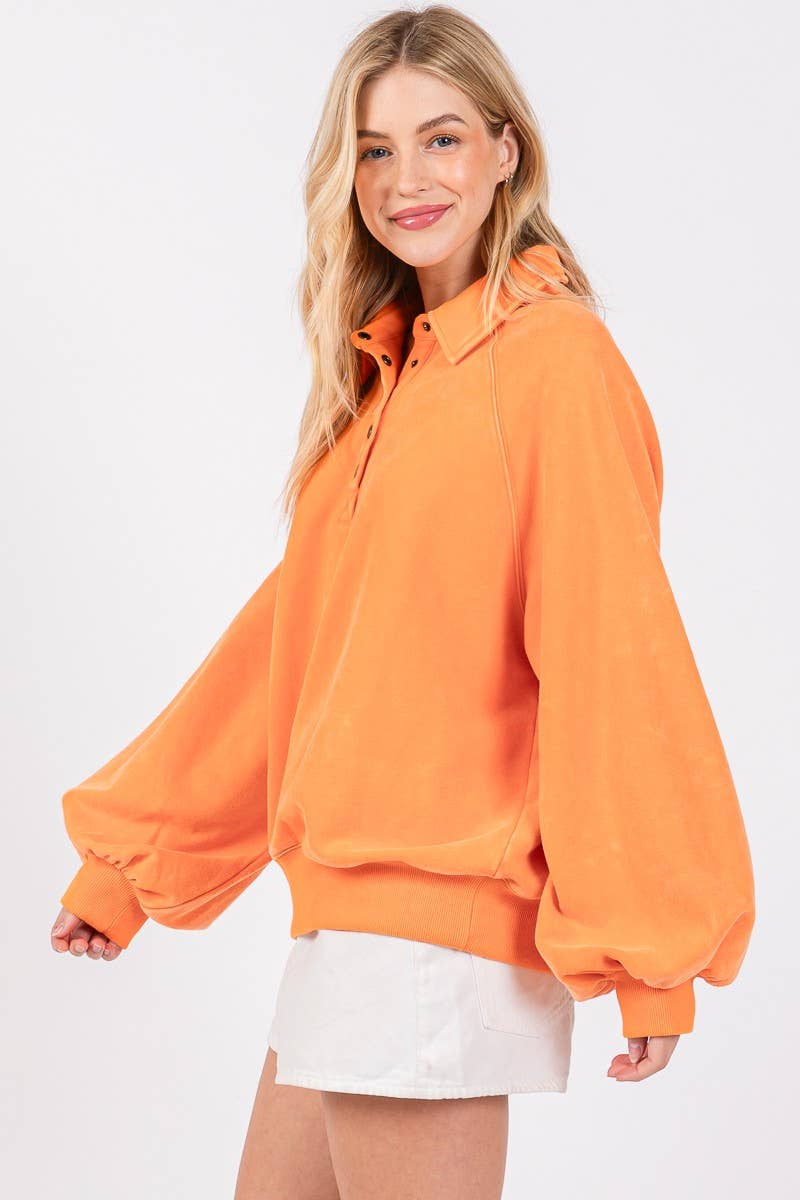 Sewn and Seen - Venta al por mayor Sudadera - Mujer - SUDADERA CON CUELLO A PRESIÓN CON LAVADO MINERAL11