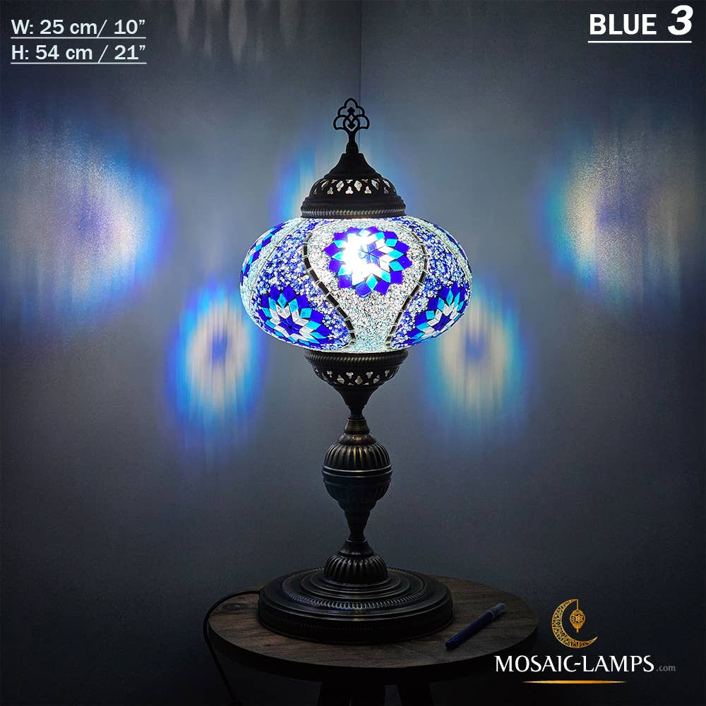 Mosaic Lamps - Wholesale Accent/Desk Lamp - 10+ Colors - Turkish Mosaic X Large Globe Table Lamp, Marrak6
