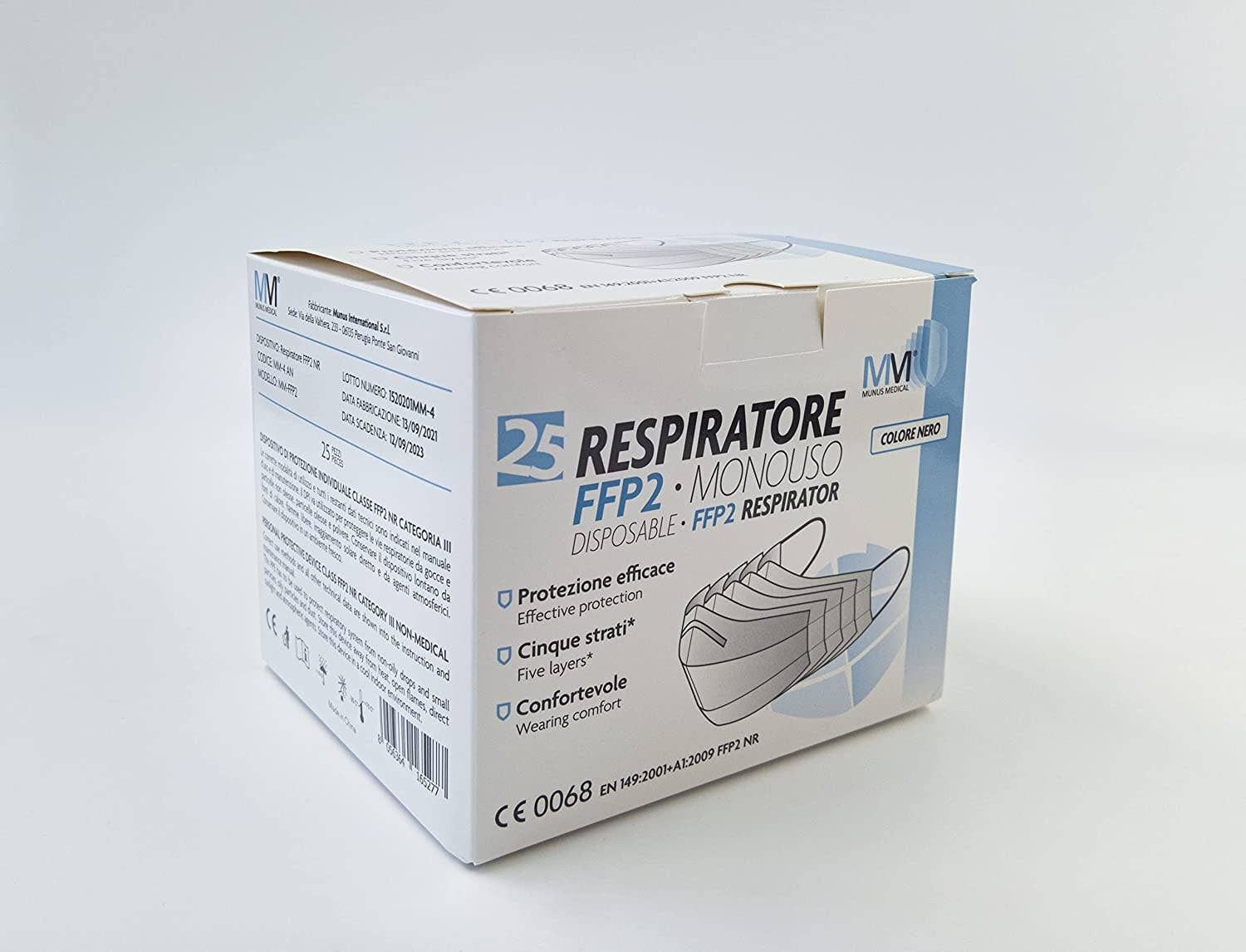 Munus Medical – wholesale Medicinsk mask – FFP2 MM-4AN RESPIRATOR - SVART - Munus Medical5