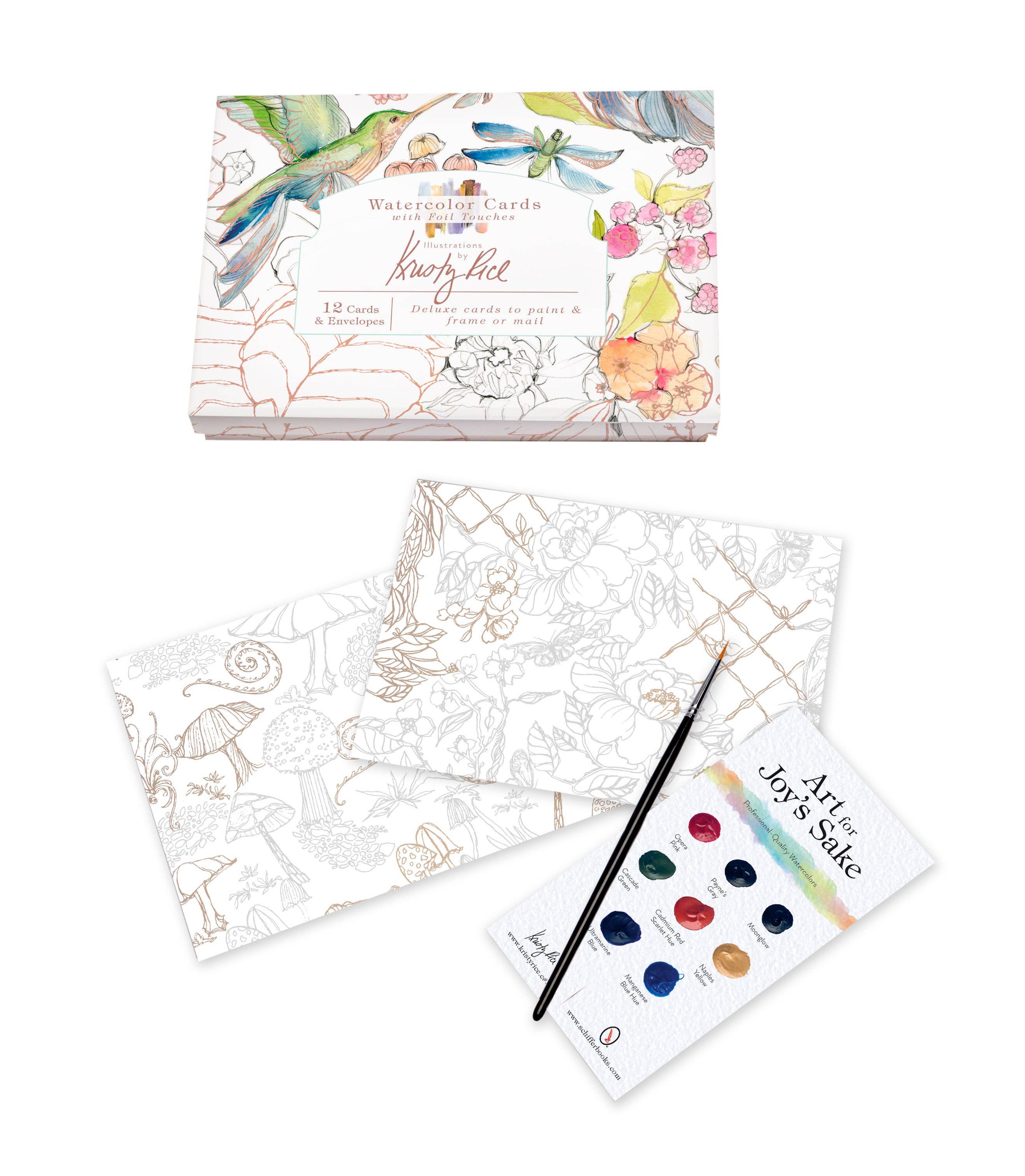 Schiffer Publishing - Wholesale Stationery/Notecard Set - Watercolor Cards with Foil Touches2