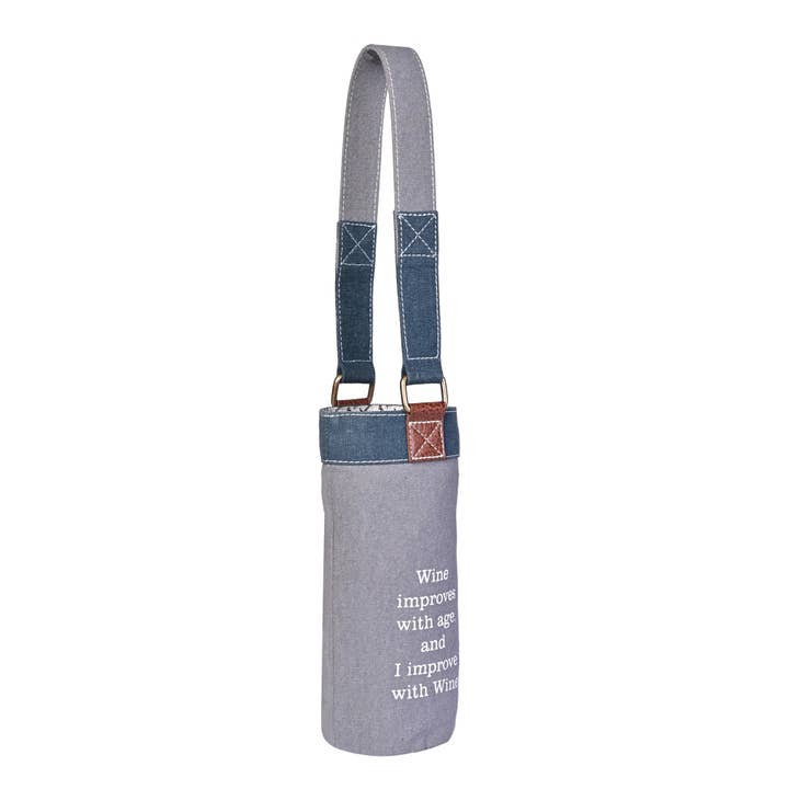 Mona B. - Wholesale Wine Tote - IMPROVE Up-Cycled Canvas Wine Bag, M-6555