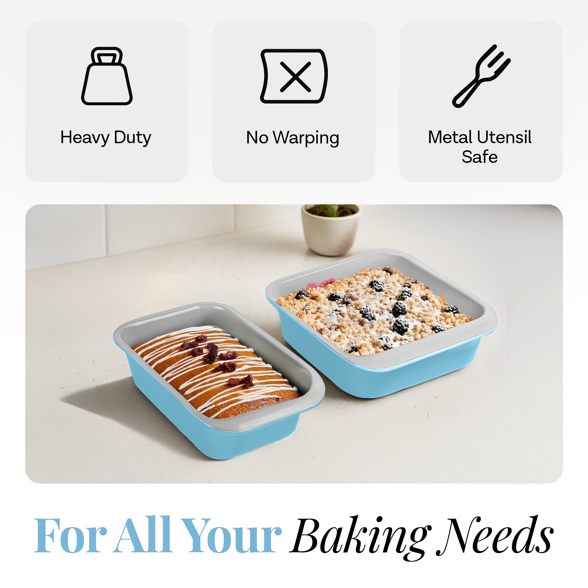 Gotham Steel/Granitestone – wholesale Baking dish – Gotham Steel 6 Piece Bakeware Set in Blue 2