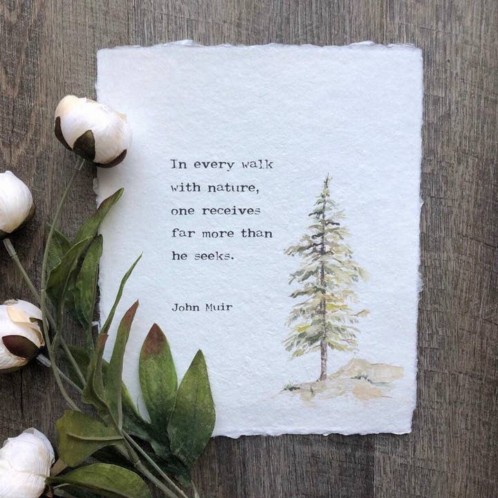 Alison Rose Vintage - Wholesale Art Print - In every walk with nature John Muir quote print1