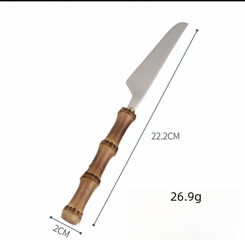 HanNicara – wholesale Assorted cutlery set – 304 Stainless Steel Bamboo Handle Cutlery M25W2820